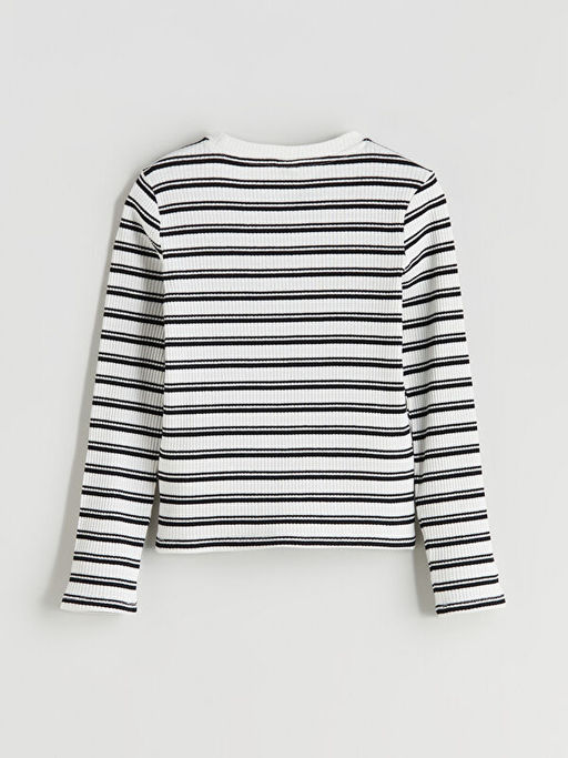 Bisiklet Yaka ?izgili K?z ?ocuk Ti??rt