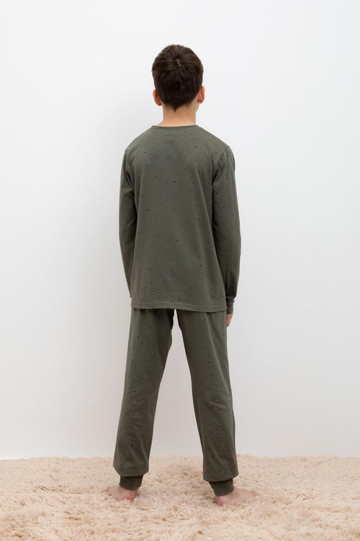 Crockid _ КБ 2825/оливковый серый,крапинка пижама для мал