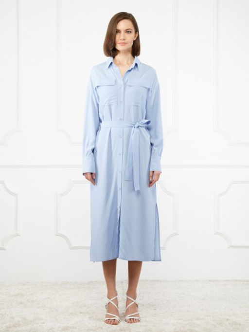 Платье-рубашка женское ZZ-WD030306-61 l.blue - Eleganzza фото 7