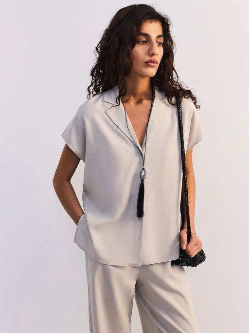 Льняная блуза с отложным воротником ZR2605012003-36 / Zarina