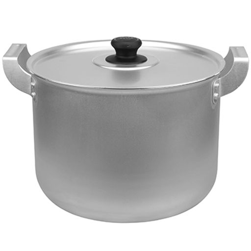 Кастрюля алюминиевая 8л, д24см, h18,4см, s1,8мм, матовая, сферическая форма, 2 металлические ручки, металлическая крышка (Россия)