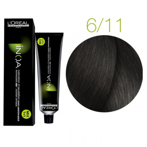 INOA 6.11 темный блондин пепельный интенсивный, 60 мл - Loreal professionnel фото 2