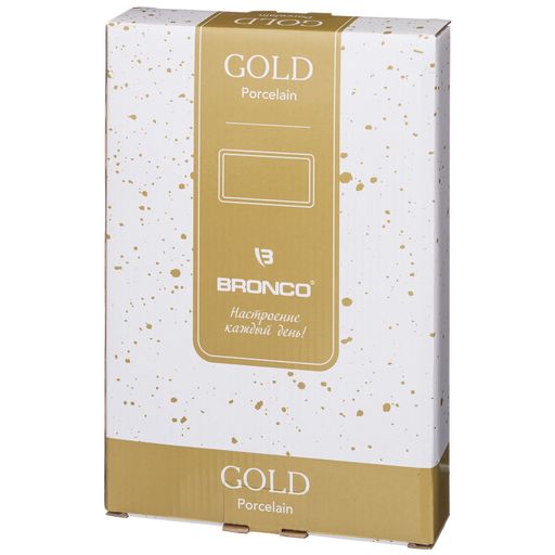 БЛЮДО ПРЯМОУГОЛЬНОЕ BRONCO GOLD 26,5*17,5*3,5 СМ  фото 2