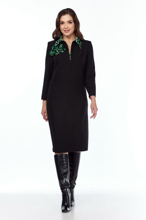 Платье VILENA 1043 черный+леопард  фото 35