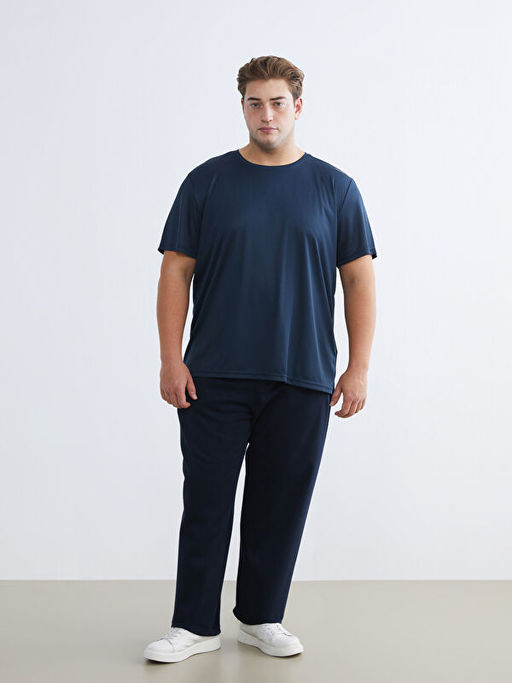 B?y?k Beden Bisiklet Yaka Erkek Spor Ti??rt