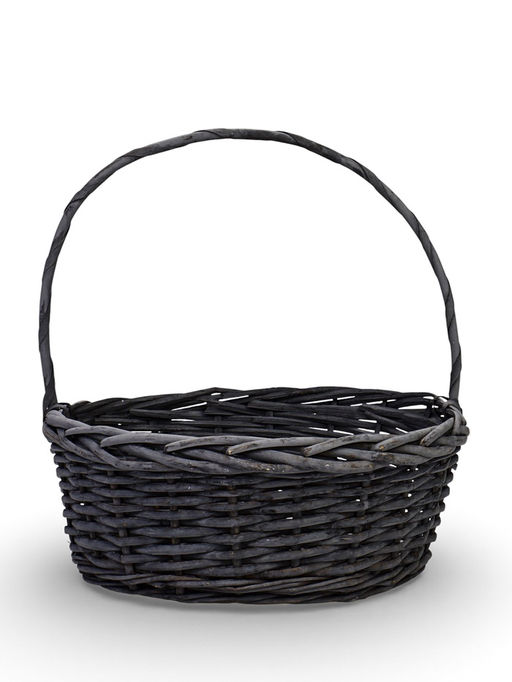 Корзина плетёная для хранения Prut, с ручкой, ива, серая, набор 3 шт., Greengo