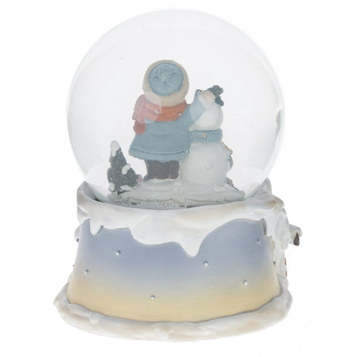 Фигурка декоративная "Снеговик" в стекл шаре (муз, вьюга, АААх3, н/п), L11 W11 H14 см