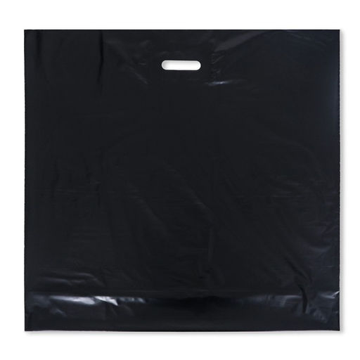 Цена за 50 шт. Пакет полиэтиленовый с вырубной ручкой, 64×60+8 60 мкм Черный