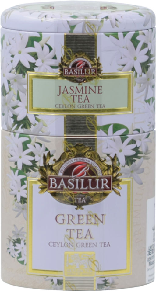 BASILUR. 2 в 1. Жасмин-Зеленый 100 гр. жест.банка  фото 2