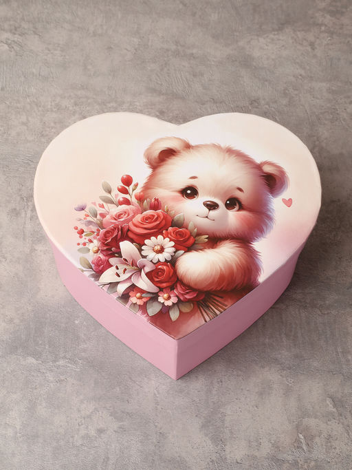 Коробка подарочная 3 штуки Сердце / 1160 /уп 24/16*18.3*7/18*20.3*8/20*22.3*9cm - ГалеонТрейд фото 5