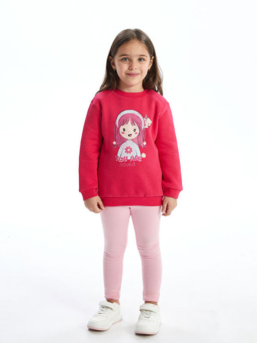 Bisiklet Yaka Bask?l? K?z Bebek Sweatshirt - Waikiki фото 5