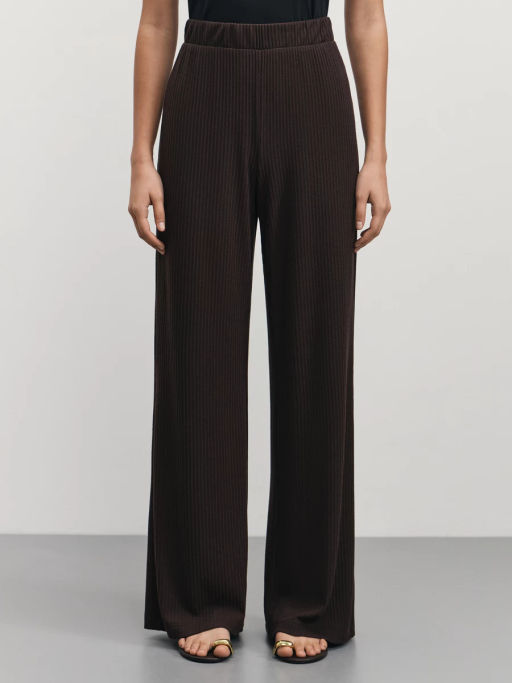 Трикотажные брюки в рубчик / Zarina  фото 2