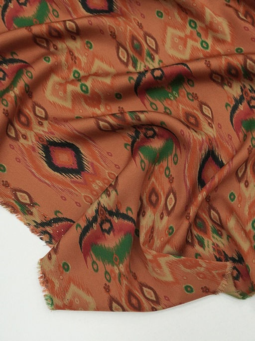 Штапель Премиум Бессараб цв.оранжевый терракот, ш.1.5м, вискоза-100%, 125гр/м.кв - Купава фото 14