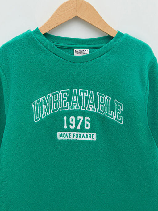 Bisiklet Yaka Nak?? Detayl? Uzun Kollu Polar Erkek ?ocuk Sweatshirt - Waikiki фото 3