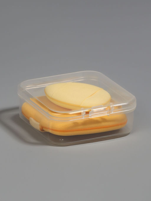 Цена за 2 шт. Спонжи для макияжа, в футляре, 2 шт., жёлтые