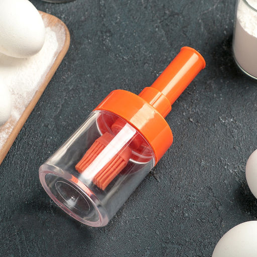 Кисть с ёмкостью, силикон, 6×15 см, МИКС