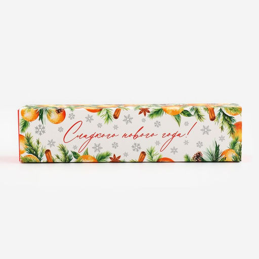 Цена за 5 шт. Коробка для конфет, кондитерская упаковка, 5 ячеек, «Новогодняя ботаника», 5×21×3 см