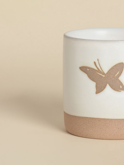 Кружка SL Home Бабочка, 520 мл, 13.5?9.6?9.8 см, керамика, белая