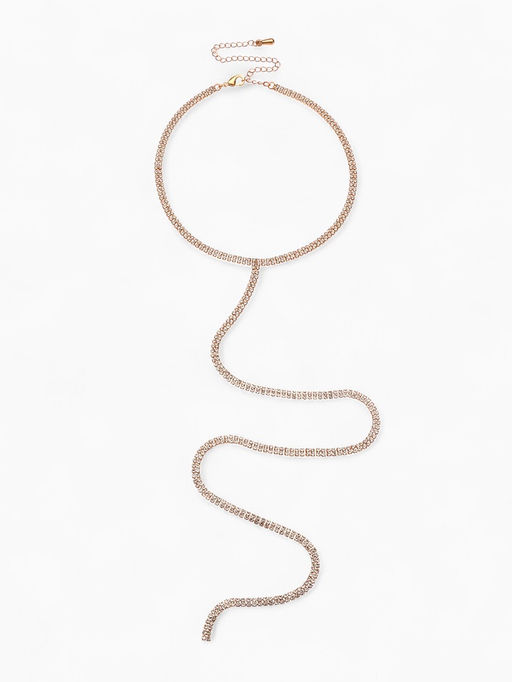 Чокер Лёд притягательный, цвет белый в золоте, 54.5 см