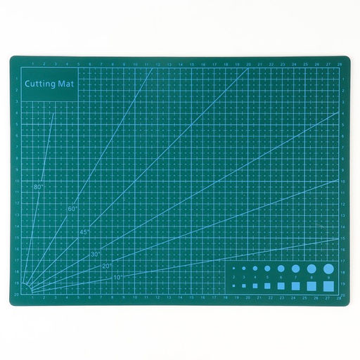 Мат для резки, трёхслойный, двусторонний, 30×21 см, А4, зелёный