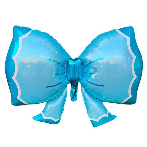 Цена за 2 шт. Воздушные шары фольгированные 36" «Бант голубой»