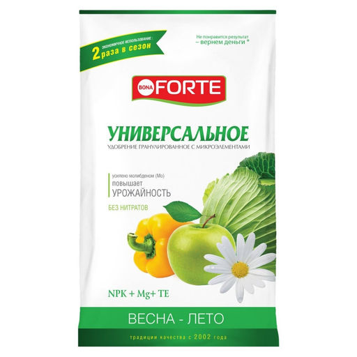 Компл. мин. удобр. "Bona Forte" Универсальное весна-лето гранулир.с микроэл., пакет 2,5кг