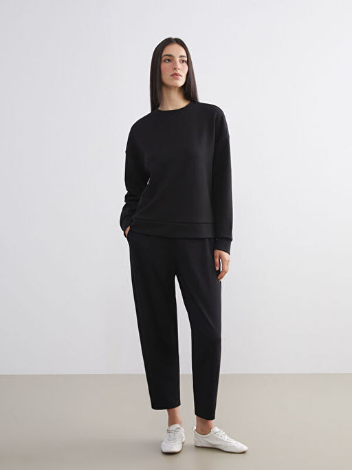 Bisiklet Yaka Oversize Kad?n Sweatshirt