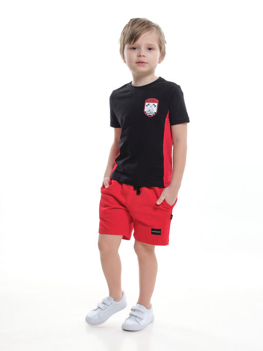 Футболка для мальчика с коротким рукавом UD 6960 черный/красный - Mini maxi фото 12