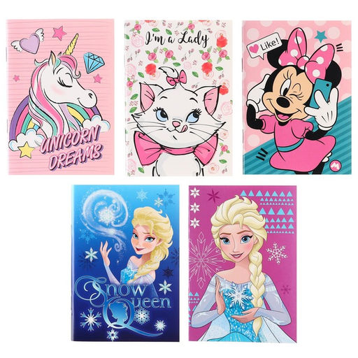 Цена за 10 шт. Блокнот А6, 32 листа, на скобе, для девочки, МИКС