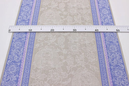 Холст полотенечный жаккард Летний цв.синий/сиреневый, ш.0.5м, лен-30%, хлопок-70%, 210гр/кв.м - Купава фото 3