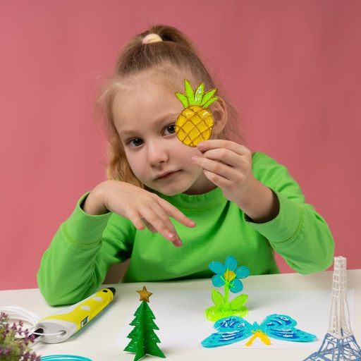 3D ручка Luazon, дисплей, работа с пластиком ABS и PLA, пластик в комплекте, жёлтая - Luazon home фото 6