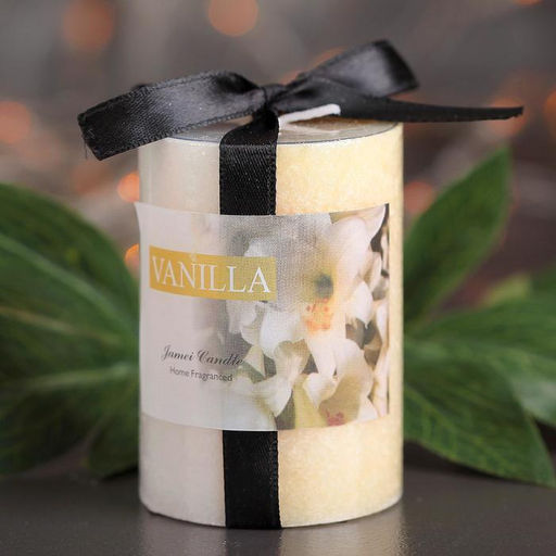 Ароматическая свеча-цилиндр «Кристаллический узор», ваниль, 5×7.5 см