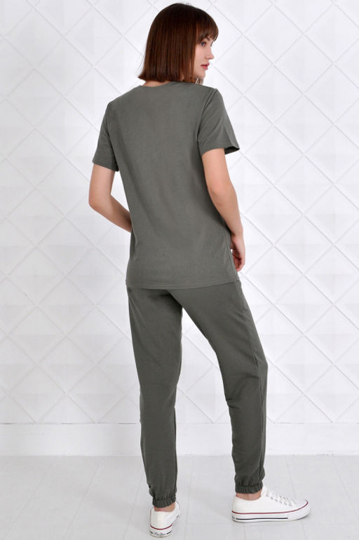 Арт. 2349 Костюм темная олива женский 44-52 (5 шт) Цвет:верх- темная олива, низ- темная олива - Калинка фото 4