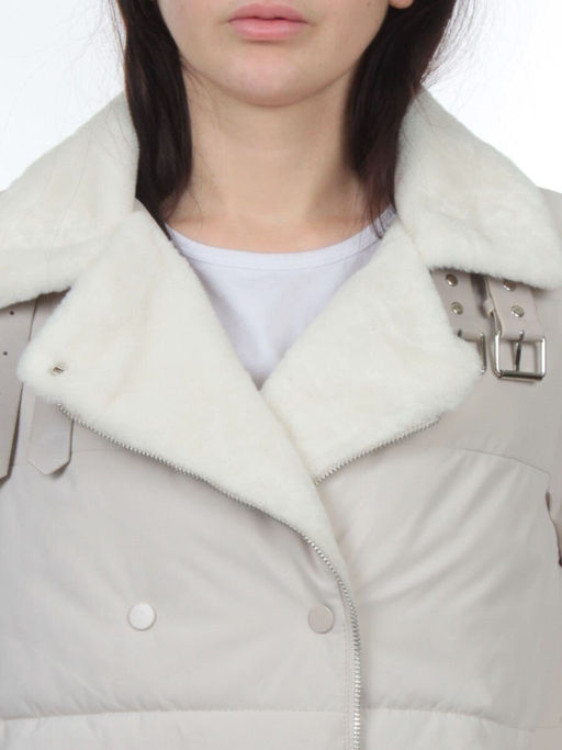 S24-236 LT. BEIGE Куртка демисезонная женская (100 гр. холлофайбер) - Fashion фото 4