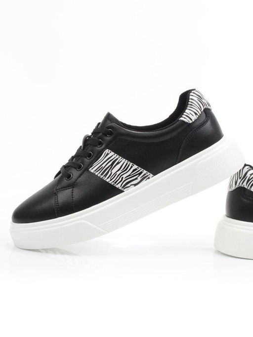 03-YC523-1 BLACK Полуботинки спортивные женские (натуральная кожа)