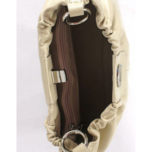 Сумка женская натуральная кожа XYN-3575, 1отд+еврокарман, плечевой ремень, молочный SALE 264903 - Adelia фото 7