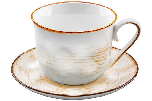 Чайная пара 2 пр. 450 мл 14*11*8,5 см Кантри, натуральный, фарфор - Elan gallery фото 4