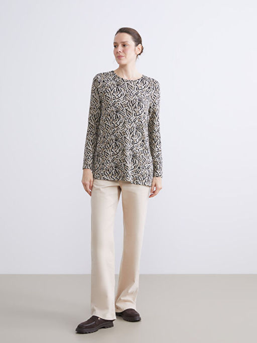 Bisiklet Yaka Desenli Bluz