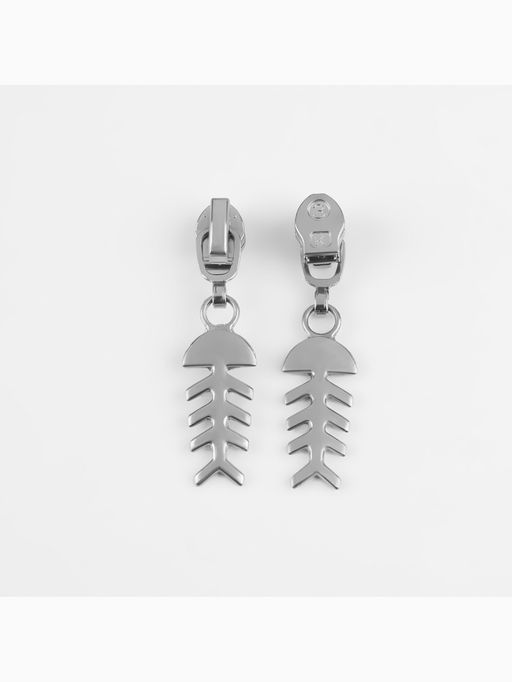 Цена за 2 шт. Бегунок для молнии «Спираль», №3, «Рыба», 10 шт., цвет никель