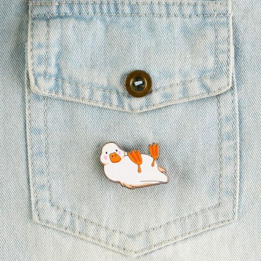 Цена за 2 шт. Значок деревянный Кря, 3.3?2.3 см