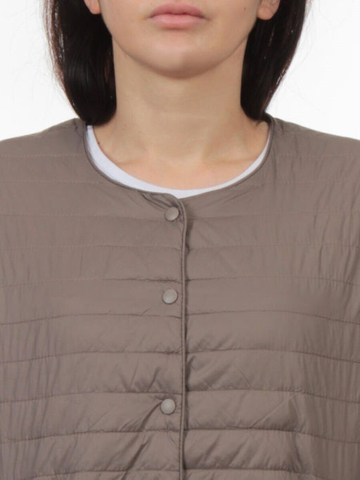 K-527 GRAY BROWN Куртка демисезонная стеганая женская (70 гр. холлофайбер) - Fashion фото 4