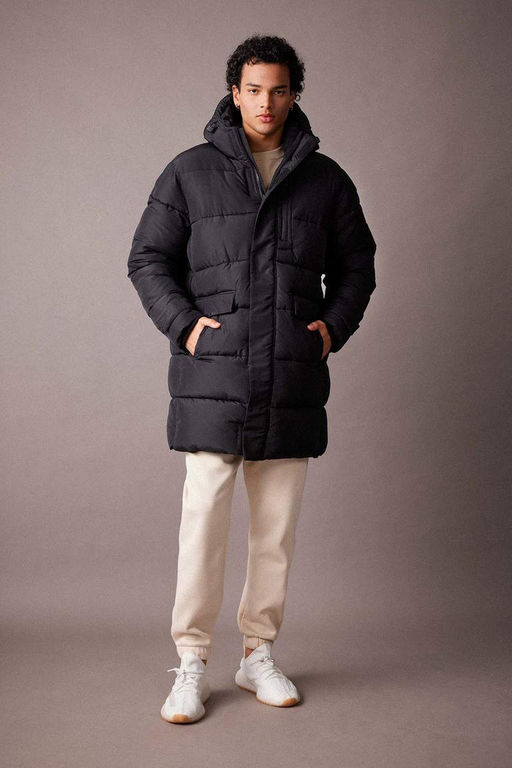 Парка-пуховик из шелковой ткани с водоотталкивающим эффектом DeFactoFit и капюшоном  фото 2