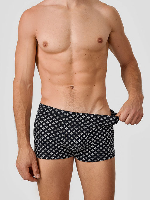 Цена за 2 штуки! Трусы боксеры мужские черные с узором - Mark formelle фото 4