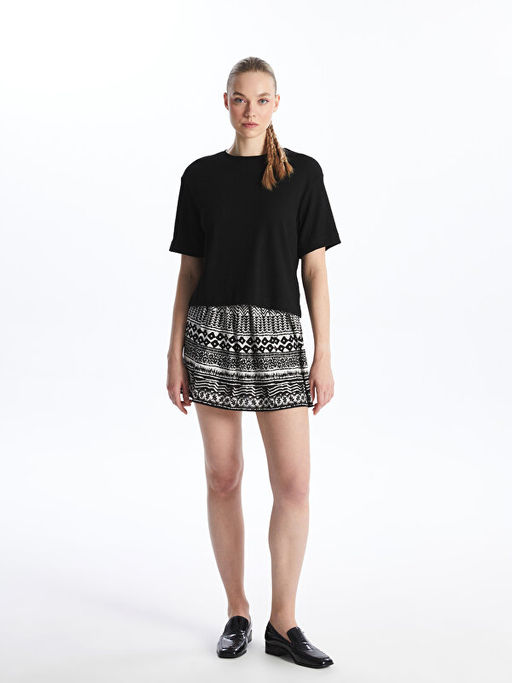 Bisiklet Yaka D?z K?sa Kollu Kad?n Ti??rt