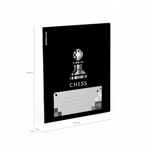 Цена за 10 шт. Тетрадь школьная ученическая ErichKrause Chess Player, 18 листов, клетка, выборочный УФ-лак (в плёнке по 10 шт.)_MIX-PACK фото 10