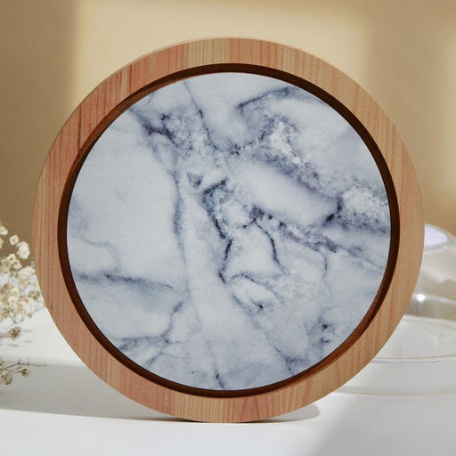 Блюдо с крышкой Дорого внимание Белый мрамор, 15 см, пластик  фото 4