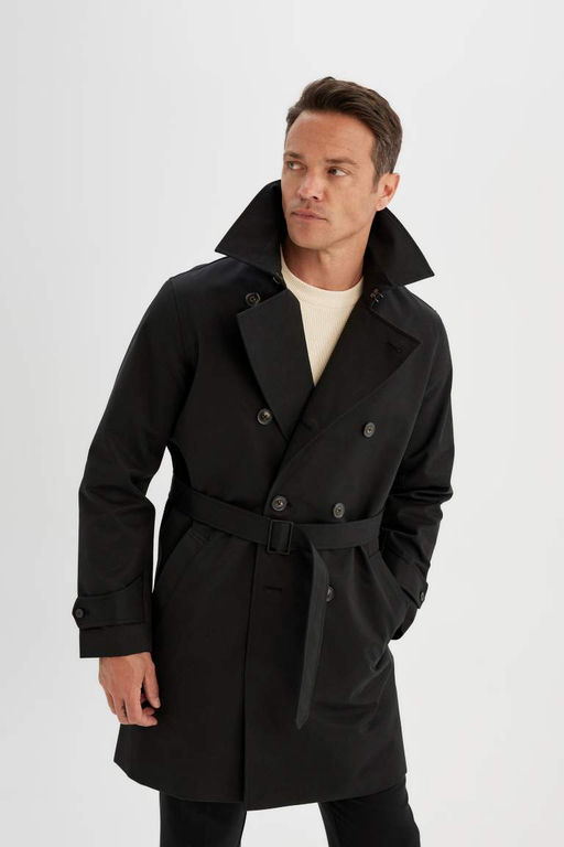 Водонепроницаемый тренч стандартного кроя на подкладке - Defacto фото 5