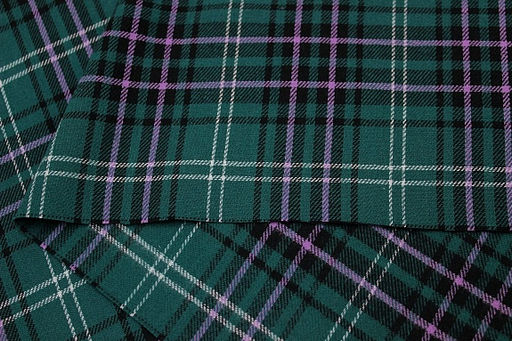 Фуле Клетка цв.т.опаловый зеленый/сиренево-розовый, ш.1.45м, хлопок-100%, 130гр/м.кв - Купава фото 6