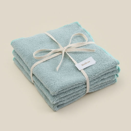 Салфетки махровые SL HOME: Frame «Аззура», 30×30 см - 3 шт., хлопок 100%, бирюзовые