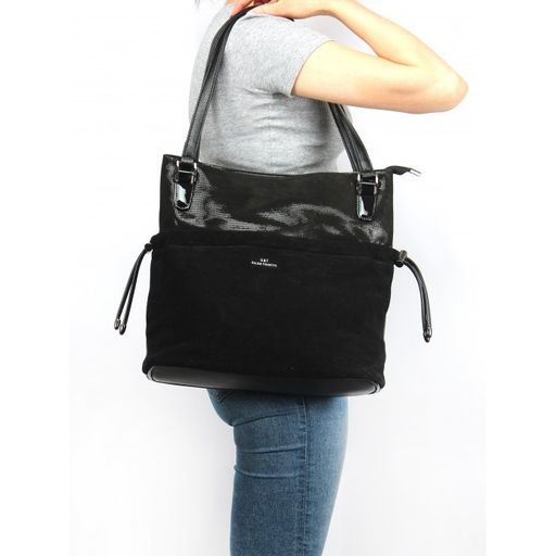 Сумка женская иск/кожа+нат/замша GT-MAQ 63109GY, 1отд+карм/пер, черный SALE 202555